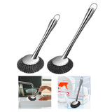 Maxbell Cleaning Tool Scrubbing Scouring Brush Cookware Stainless Steel Pot Scrubber 26x10cm Short Handle