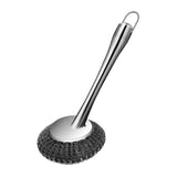 Maxbell Cleaning Tool Scrubbing Scouring Brush Cookware Stainless Steel Pot Scrubber 26x10cm Short Handle