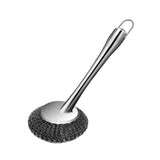 Maxbell Cleaning Tool Scrubbing Scouring Brush Cookware Stainless Steel Pot Scrubber 26x10cm Short Handle