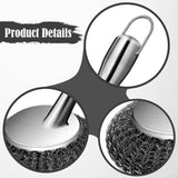Maxbell Cleaning Tool Scrubbing Scouring Brush Cookware Stainless Steel Pot Scrubber 26x10cm Short Handle