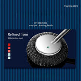 Maxbell Cleaning Tool Scrubbing Scouring Brush Cookware Stainless Steel Pot Scrubber 26x10cm Short Handle