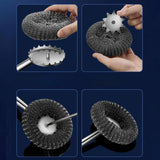 Maxbell Cleaning Tool Scrubbing Scouring Brush Cookware Stainless Steel Pot Scrubber 26x10cm Short Handle