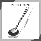 Maxbell Cleaning Tool Scrubbing Scouring Brush Cookware Stainless Steel Pot Scrubber 33x10cm Long Handle