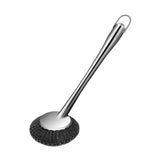 Maxbell Cleaning Tool Scrubbing Scouring Brush Cookware Stainless Steel Pot Scrubber 33x10cm Long Handle