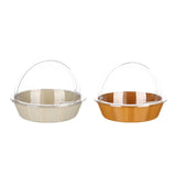 Maxbell Bread Basket with Cover Dustproof Serving Tray for Kitchen Vegetable Display White