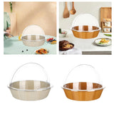 Maxbell Bread Basket with Cover Dustproof Serving Tray for Kitchen Vegetable Display White