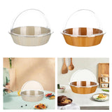 Maxbell Bread Basket with Cover Dustproof Serving Tray for Kitchen Vegetable Display White