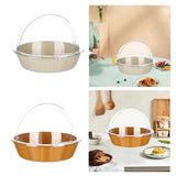 Maxbell Bread Basket with Cover Dustproof Serving Tray for Kitchen Vegetable Display White