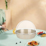 Maxbell Bread Basket with Cover Dustproof Serving Tray for Kitchen Vegetable Display White