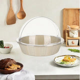 Maxbell Bread Basket with Cover Dustproof Serving Tray for Kitchen Vegetable Display White