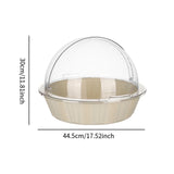 Maxbell Bread Basket with Cover Dustproof Serving Tray for Kitchen Vegetable Display White