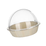 Maxbell Bread Basket with Cover Dustproof Serving Tray for Kitchen Vegetable Display White