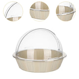 Maxbell Bread Basket with Cover Dustproof Serving Tray for Kitchen Vegetable Display White