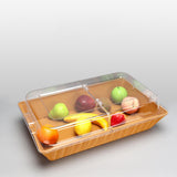 Maxbell Bread Basket with Cover Dustproof Serving Tray for Kitchen Vegetable Display White