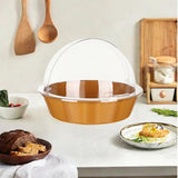Maxbell Bread Basket with Cover Dustproof Serving Tray for Kitchen Vegetable Display Brown