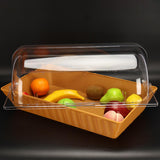 Maxbell Bread Basket with Cover Dustproof Serving Tray for Kitchen Vegetable Display Brown