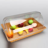 Maxbell Bread Basket with Cover Dustproof Serving Tray for Kitchen Vegetable Display Brown