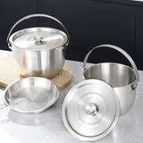 Maxbell Cooking Pot Soup Pot Stainless Steel Camping Pot for Cooking Home Commercial 2.8L