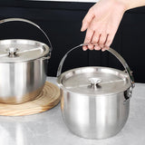 Maxbell Cooking Pot Soup Pot Stainless Steel Camping Pot for Cooking Home Commercial 4L