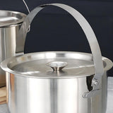 Maxbell Cooking Pot Soup Pot Stainless Steel Camping Pot for Cooking Home Commercial 4L