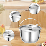 Maxbell Cooking Pot Soup Pot Stainless Steel Camping Pot for Cooking Home Commercial 4L