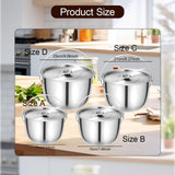 Maxbell Cooking Pot Soup Pot Stainless Steel Camping Pot for Cooking Home Commercial 5L