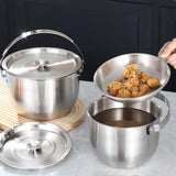 Maxbell Cooking Pot Soup Pot Stainless Steel Camping Pot for Cooking Home Commercial 5L