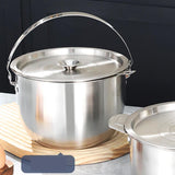 Maxbell Cooking Pot Soup Pot Stainless Steel Camping Pot for Cooking Home Commercial 5L