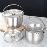Maxbell Oil Filter Pot Multifunction Large Capacity with Fine Mesh Strainer Cookware 2L