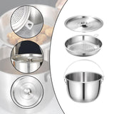 Maxbell Oil Filter Pot Multifunction Large Capacity with Fine Mesh Strainer Cookware 4L