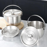Maxbell Oil Filter Pot Multifunction Large Capacity with Fine Mesh Strainer Cookware 5L