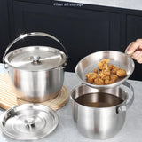 Maxbell Oil Filter Pot Multifunction Large Capacity with Fine Mesh Strainer Cookware 5L