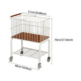 Maxbell Laundry Cart with Detachable Storage Basket for Sorting Dirty Clothes 2 in 1 Clear Wheels
