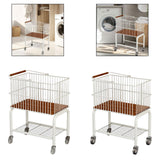 Maxbell Laundry Cart with Detachable Storage Basket for Sorting Dirty Clothes 2 in 1 Clear Wheels