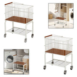 Maxbell Laundry Cart with Detachable Storage Basket for Sorting Dirty Clothes 2 in 1 Clear Wheels