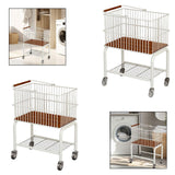 Maxbell Laundry Cart with Detachable Storage Basket for Sorting Dirty Clothes 2 in 1 Clear Wheels