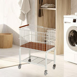 Maxbell Laundry Cart with Detachable Storage Basket for Sorting Dirty Clothes 2 in 1 Clear Wheels