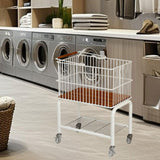 Maxbell Laundry Cart with Detachable Storage Basket for Sorting Dirty Clothes 2 in 1 Clear Wheels