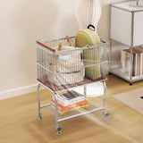 Maxbell Laundry Cart with Detachable Storage Basket for Sorting Dirty Clothes 2 in 1 Clear Wheels