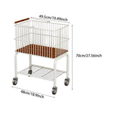 Maxbell Laundry Cart with Detachable Storage Basket for Sorting Dirty Clothes 2 in 1 Black Wheels