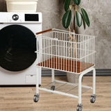 Maxbell Laundry Cart with Detachable Storage Basket for Sorting Dirty Clothes 2 in 1 Black Wheels