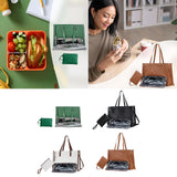 Maxbell Woman Tote Bag Lunch Bag Combo Set Versatile Handbag for Shopping Waterproof Green