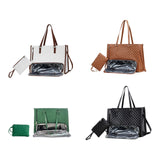 Maxbell Woman Tote Bag Lunch Bag Combo Set Versatile Handbag for Shopping Waterproof Green