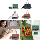 Maxbell Woman Tote Bag Lunch Bag Combo Set Versatile Handbag for Shopping Waterproof Green