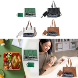 Maxbell Woman Tote Bag Lunch Bag Combo Set Versatile Handbag for Shopping Waterproof Green