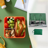 Maxbell Woman Tote Bag Lunch Bag Combo Set Versatile Handbag for Shopping Waterproof Green