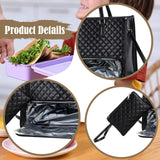 Maxbell Woman Tote Bag Lunch Bag Combo Set Versatile Handbag for Shopping Waterproof Black