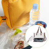 Maxbell Woman Tote Bag Lunch Bag Combo Set Versatile Handbag for Shopping Waterproof White Brown