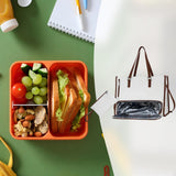 Maxbell Woman Tote Bag Lunch Bag Combo Set Versatile Handbag for Shopping Waterproof White Brown