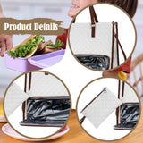 Maxbell Woman Tote Bag Lunch Bag Combo Set Versatile Handbag for Shopping Waterproof White Brown